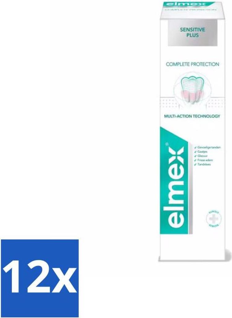 Elmex - Zahnpasta - Sensitive Plus - Komplettpflege - 75 ml - Vorteilspack - 12 Stücke