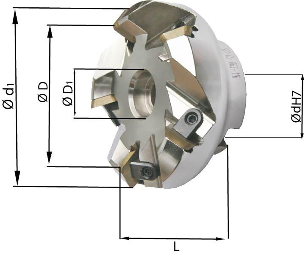 Planfräser 45 Grad m. IK. D 50mm m.Klemmung Z 4
