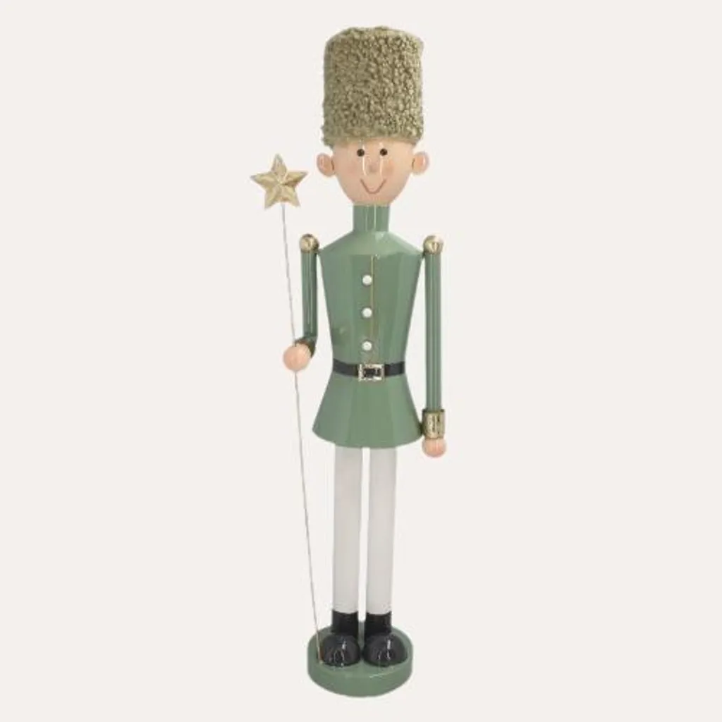 Soldat Décoratif en Fer-Blanc de 60cm avec Étoile Verte de Prestige