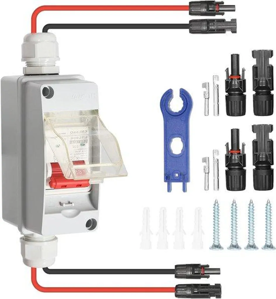 Boîtier de protection solaire étanche IP65 disjoncteur 32A sectionneur CC