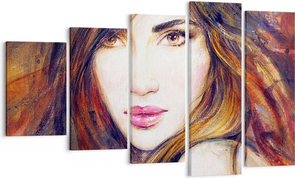 Bild auf Leinwand - Leinwandbild - Frau Gesicht Lippen - 100x60cm - Wand Bild - Wanddeko - Leinwanddruck - Bilder - Kunstdruck - Wanddekoration - L...