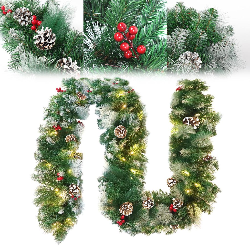 LILIIN Kerstkrans, 5 meter lang, met 75 LED's, kunstmatige Productafbeelding 