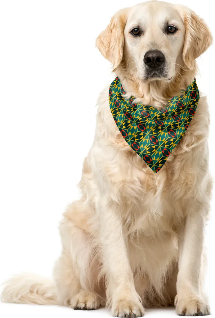 Accessorio Cane Glamour ABAKUHAUS Art Déco Bandana 55x55 cm Verde