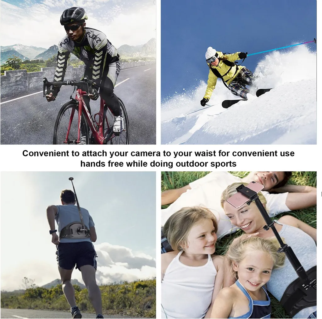 Fixation ventrale anti-vibration avec perche pour caméra GoPro et Pocket