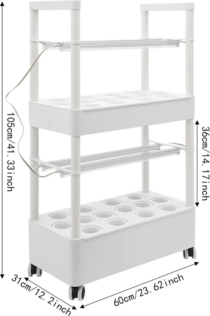 Manque de place ? Kit hydroponique vertical 28 trous mobile pour balcon - 3