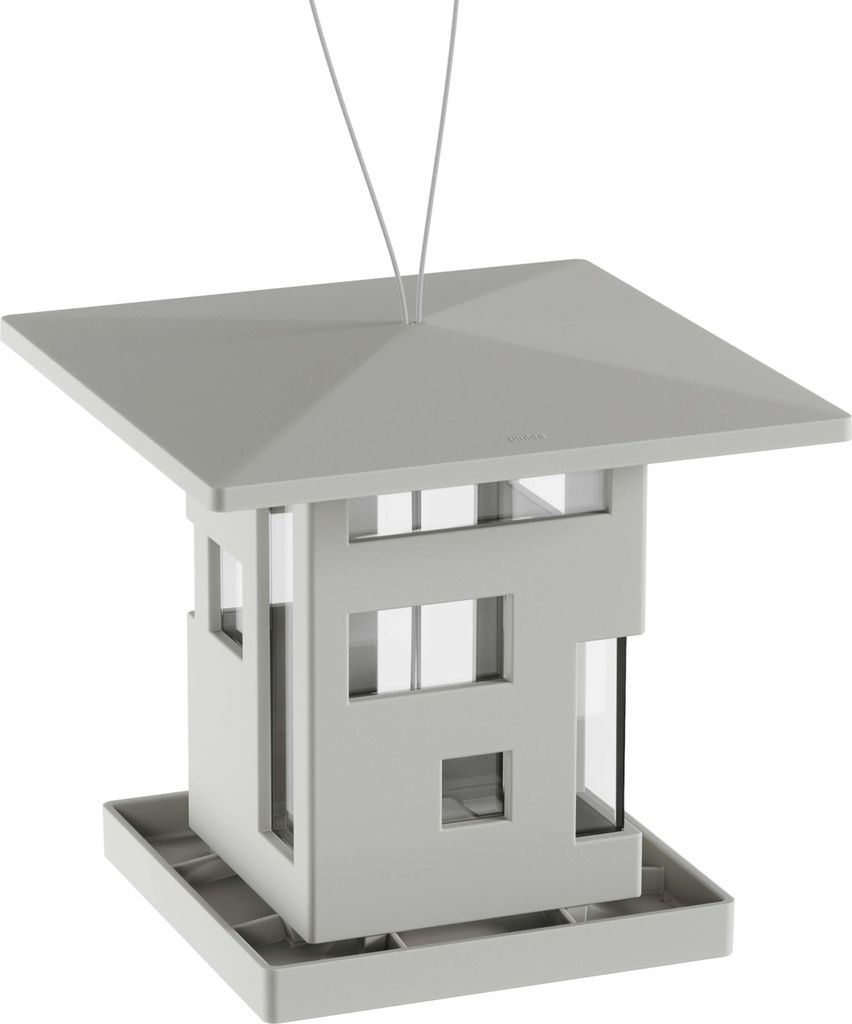 Umbra Vogelhaus Bird Cafe, Vogelfutterspender, Kunststoff, Grau, 23 cm, 1018220-918