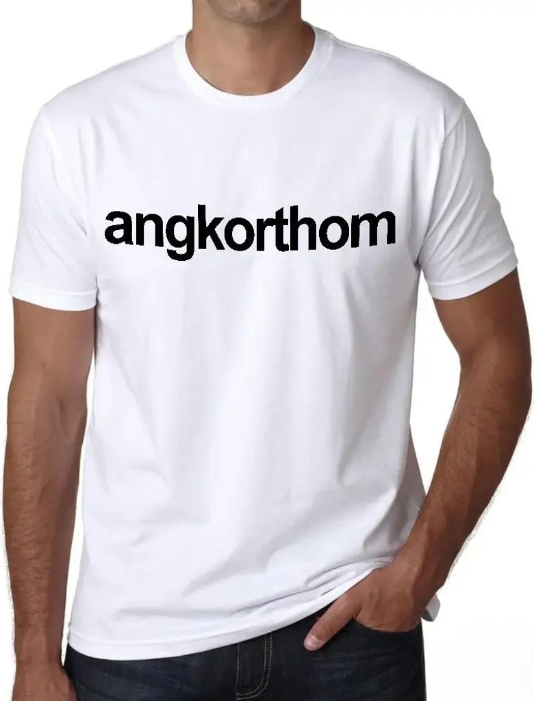 Herren Grafik T-Shirt Angkor thom Touristenattraktion – Angkor Thom Tourist Attraction – Öko-Verantwortlich Vintage Jahrgang Kurzarm Lustige D...