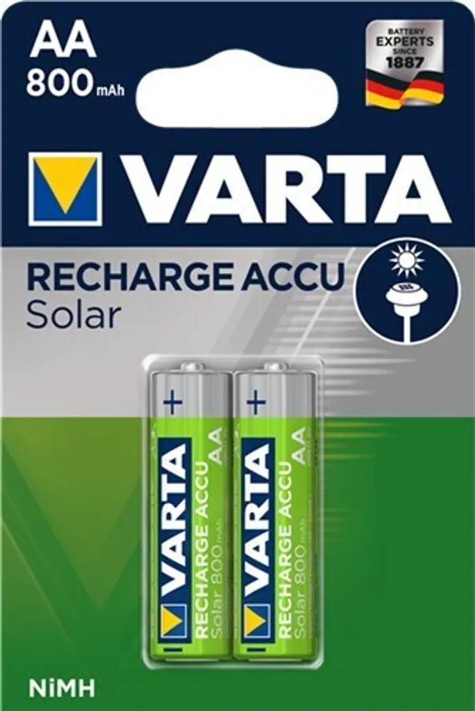 Solution pour Lampes Solaires : 10 Piles AA Varta 800 mAh NiMH HR6