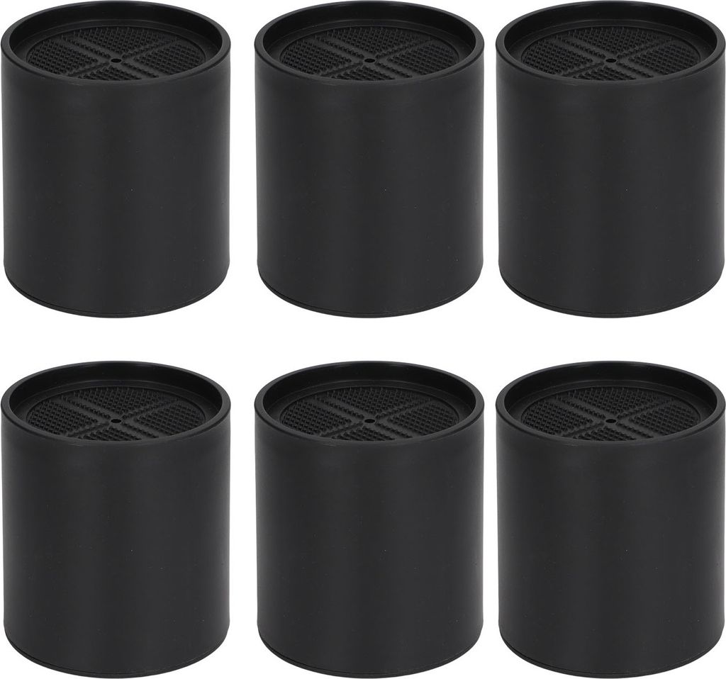 6 Stück Möbel-Beinverlängerung aus Kunststoff, rund, 10,2 cm hoch, schwarze Erhöhungen für Home-Office-Sofa