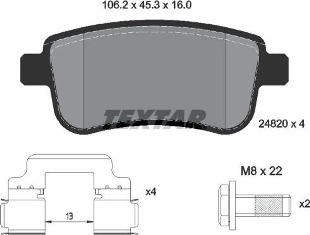 Jeu de plaquettes de frein arrière pour Clio, Captur et Fluence OE