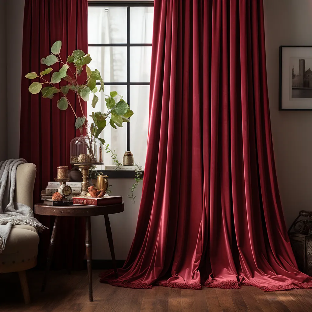 Tende Oscuranti Velluto Rosso Vino 132x213cm - Testate e Garantite - 3
