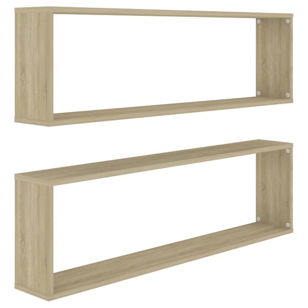 Two identical wooden cube shelves are displayed against a white background.