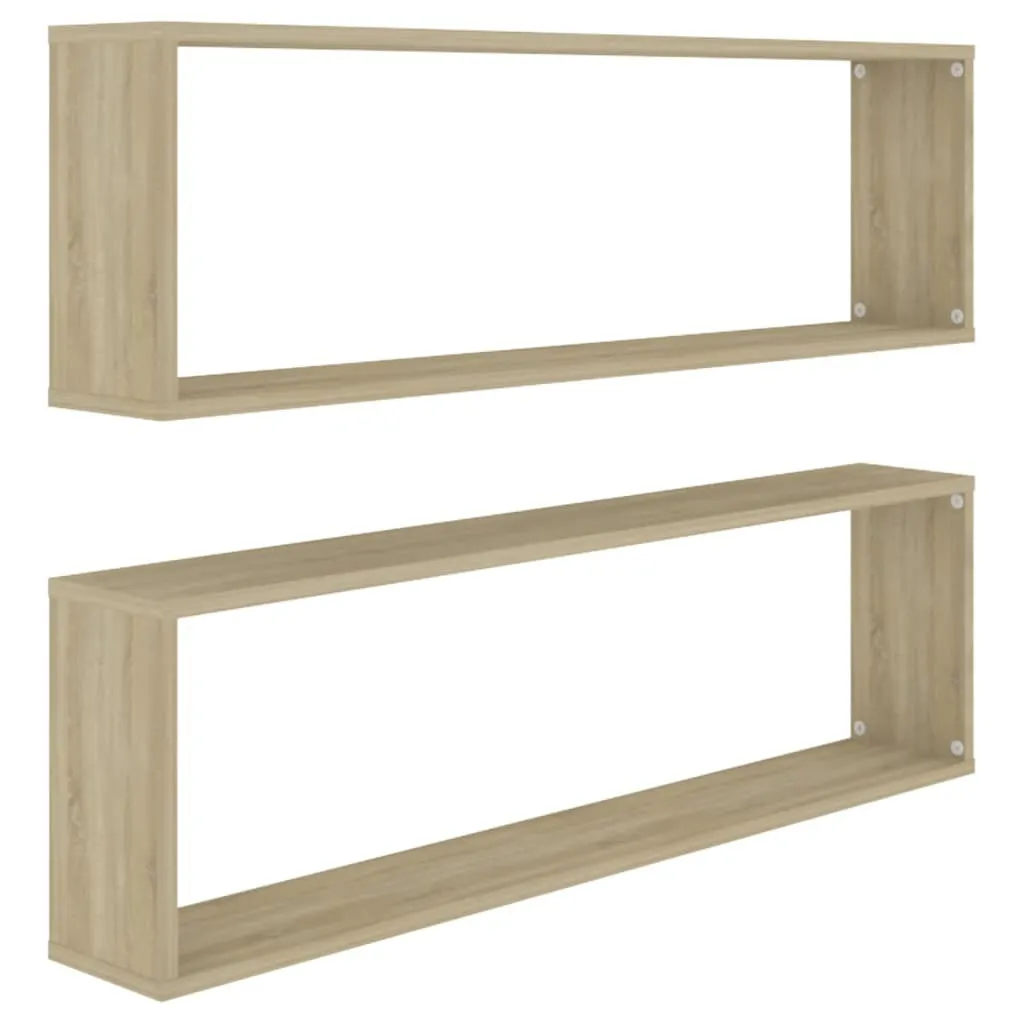 Ripiani a cubo 2 pezzi rovere Sonoma 100x15x30 cm materiale a base di legno