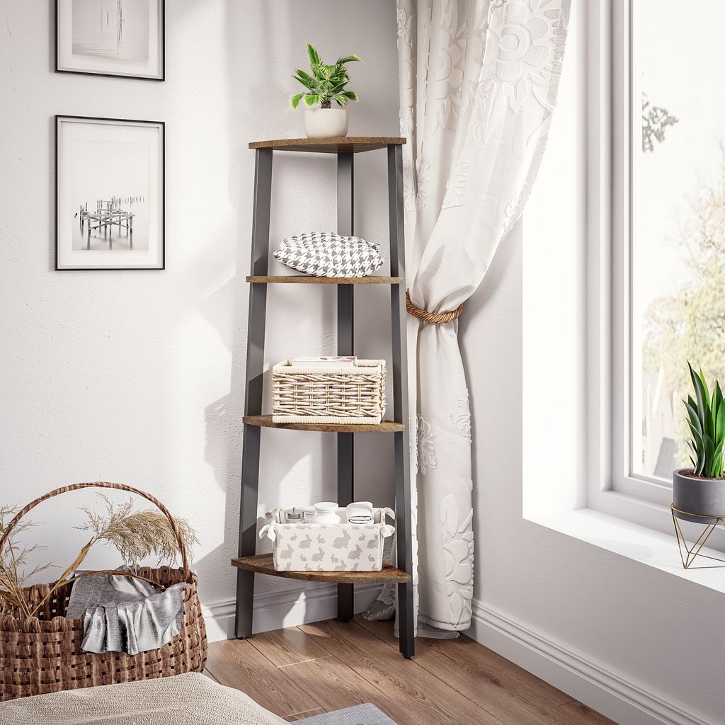 Mondeer Bücherregale Standregal Leiterregal Eckregal mit 4 Produktbild 1