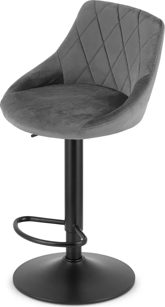 Sgabello da Sogno High Kast Velluto Grigio e Nero - Must-Have Cucina - 3
