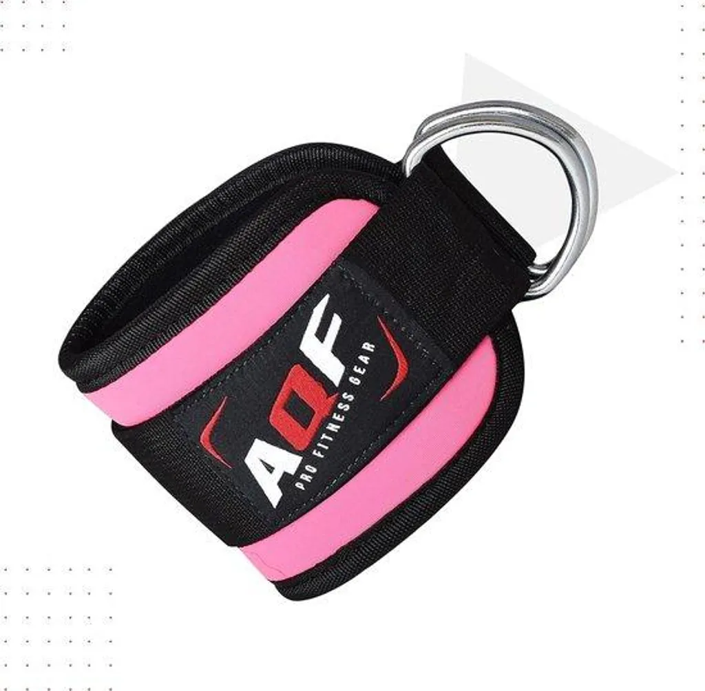 Attache poulie double anneau pour musculation fessiers cuisse en rose
