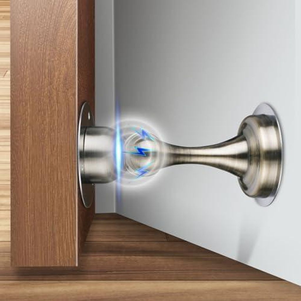 Flintronic 1PC Magnetischer Türstopperhalter, Edelstahl Magnet Door Stopper, mit 3M Selbstklebend/Verdeckte Schraubenmontage, für Tür Offen Halt...