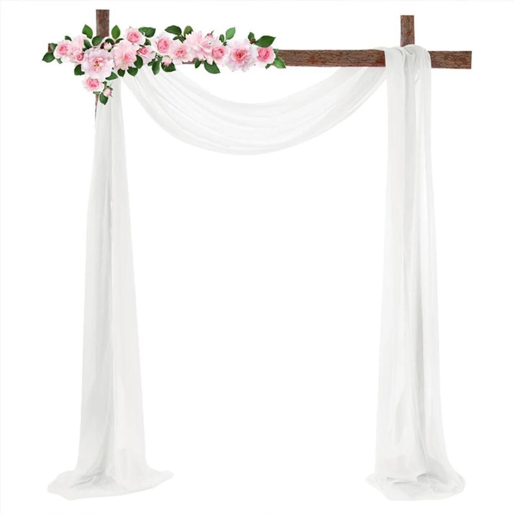 Hochzeitsbogen Deko Vorhang - Elastischer Hintergrund Stoff - PVC - 70x550 cm - Bühne und Fotohintergrund - Größe S