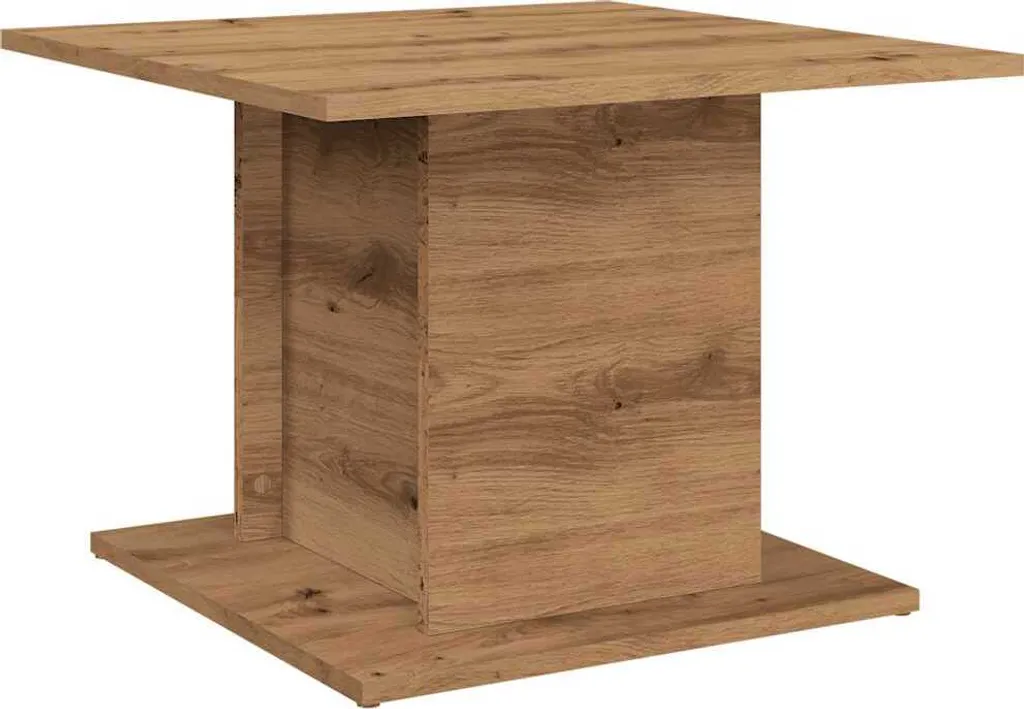 Tavolino da Caffè SYFAX Rovere Artigianale 55cm Quadrato Design