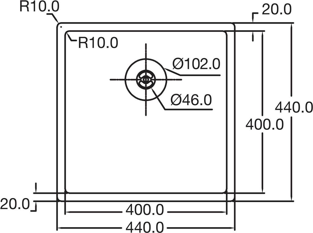 Caressi Black Line quadratisches Spülbecken für Produktbild 4