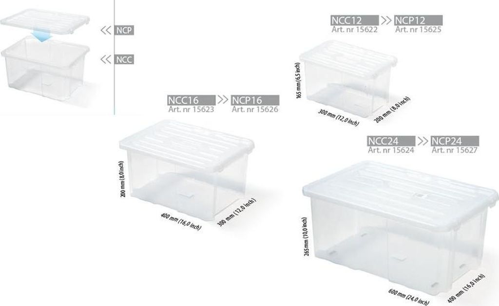 Transparenter Lagerbehälter CARGOBOX Prosperplast NCC24 Produktbild 