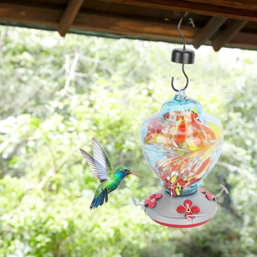 Mangeoire à colibris colorée avec réservoir Modèle B pour jardin