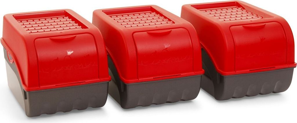Novaliv 3x Mittel 5L Kartoffelbox rot Vorratsbehälter Produktbild 