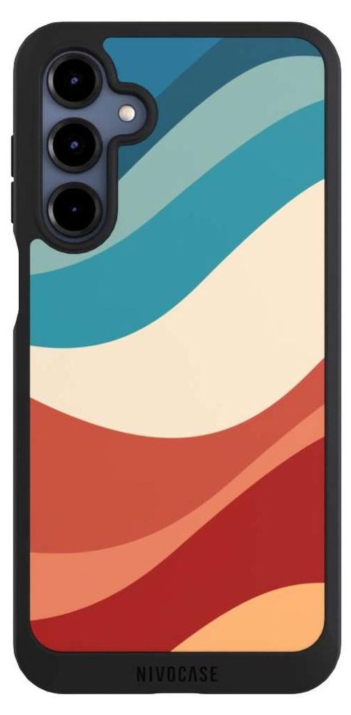 NIVOCASE Handyhülle für Samsung Galaxy A16 5G Hülle NIVOpure Case Schwarz Farbe Farbverlauf Welle
