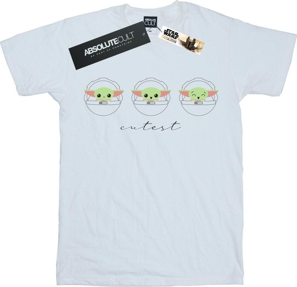Star Wars - "The Mandalorian The Cutest" T-Shirt für Damen BI45779 (M) (Weiß)