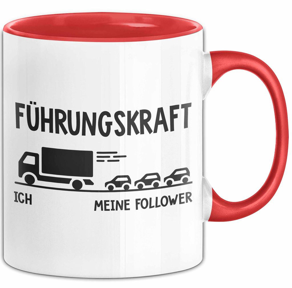 Lkw Fahrer Trucker Tasse Geschenk Lustige Geschenkidee Spruch Führungskraft (Rot)