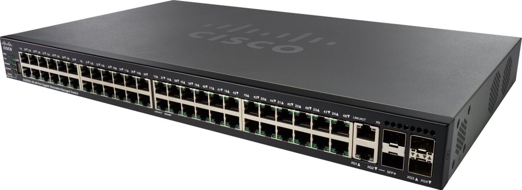 Cisco SG550X-48MP, Managed, L3, Gigabit Ethernet (10/100/1000), Power over Ethernet (PoE), Rack-Einbau, 1U
