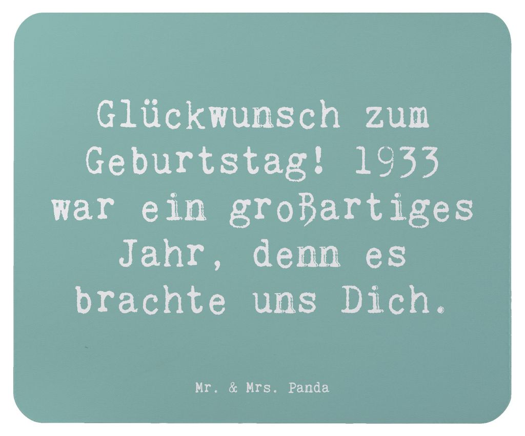 Mr. & Mrs. Panda Mauspad Spruch 1933 Geburtstag - Meeresbrise - Geschenk, laptop mousepad, Mouse Pad, Jubiläum, Alter, Geburtsjahr, liebevolles Zi...