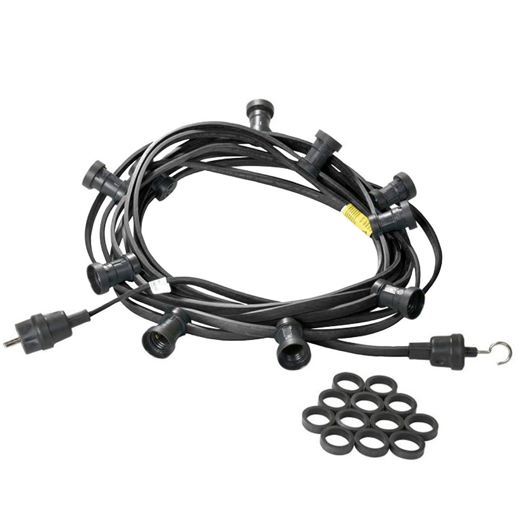 Illu-/Partylichterkette 50m - Außenlichterkette schwarz - Germany - 50 x E27 Schraubfassung