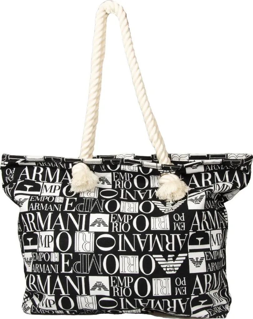 Grand sac de plage Armani robuste en coton fini les soucis de place