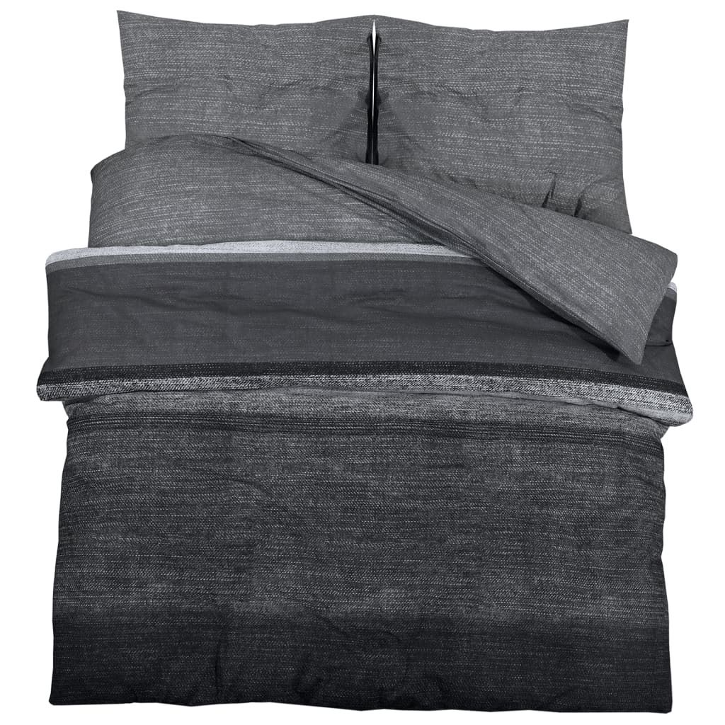 vidaXL Bettwäsche-Set Dunkelgrau 200x200 cm Baumwolle Produktbild 