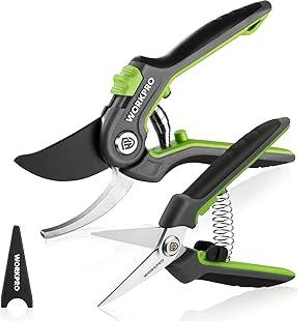 Gartenschere Set 2-tlg, 210mm SK5 Bypass Astschere für frische Zweige, 160mm Ernteschere Pflückschere für Blume und Frucht, Pflanzenschere Baums...