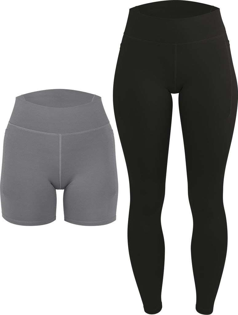 Circle Five High Waist Sport Set (Radlershorts und Leggings mit Taschen)