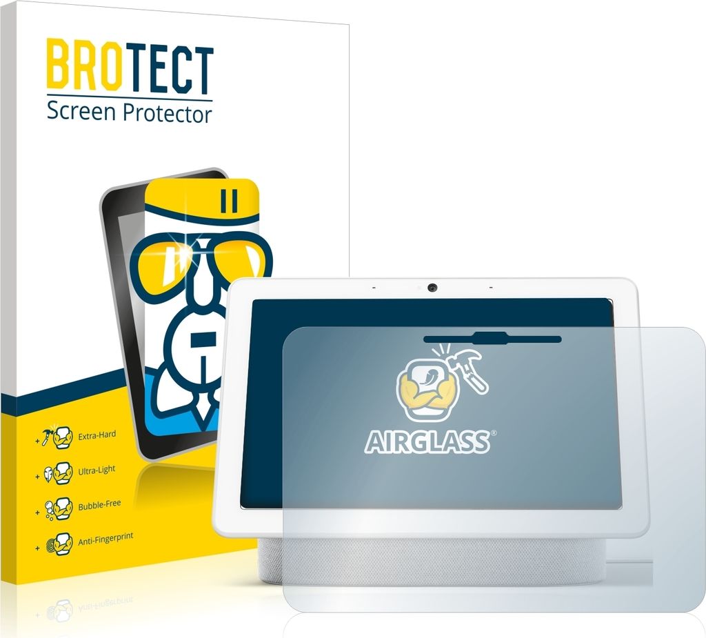 BROTECT Schutzglas für Google Nest Hub Max Schutzfolie Panzer Folie Glas Display Schutz klar