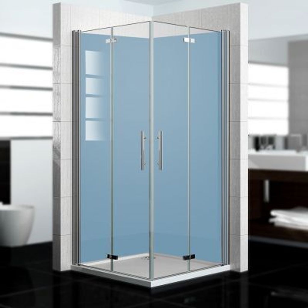 dedeco Eck-Duschrückwände Aluminium wasserfest Motiv: Blau, 2 x 100x200x0,3cm, Fliesenersatz fugenlos Wandverkleidung Wandpaneele, Germany