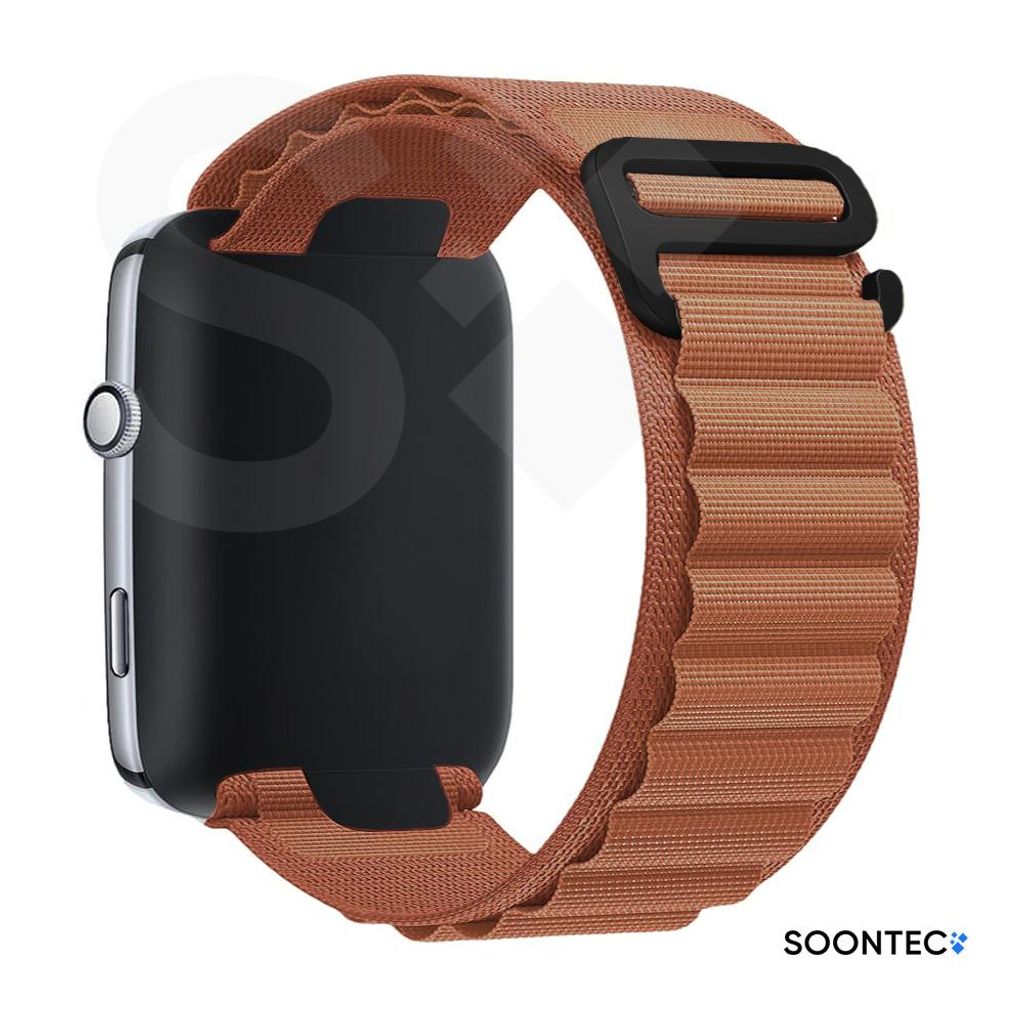 SOONTEC Premium Nylon Loop Armband für Apple Watch Ultra 1/2/3 & Series 1-11 – Robustes Outdoor-Sportarmband mit G-Hook Verschluss - in Terracotta