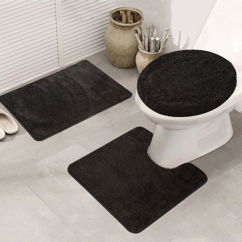 3-teiliges Badezimmer Teppich-Set, rutschfeste Microfaser, Produktbild 3