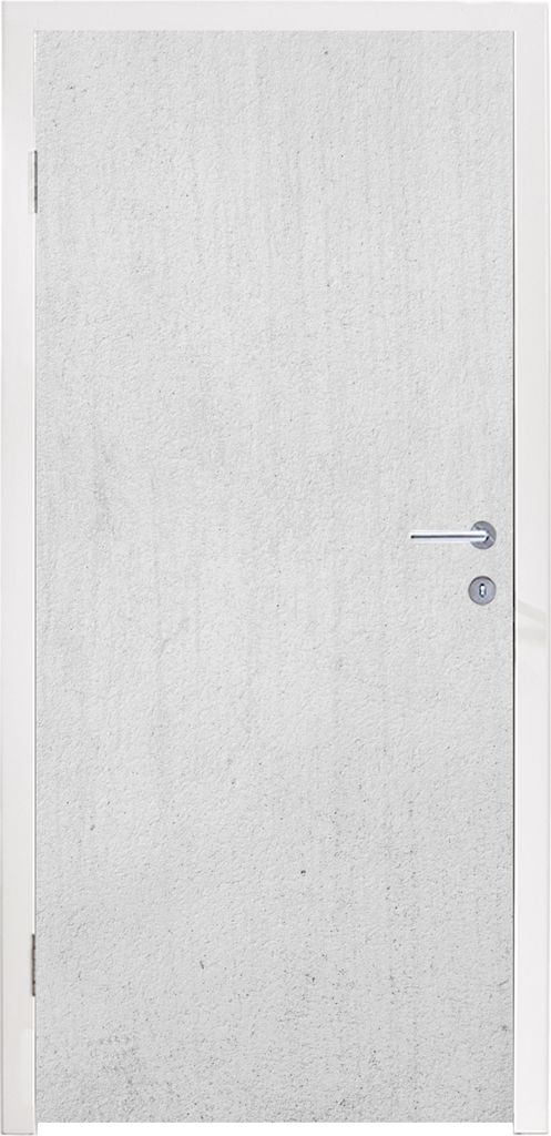MuchoWow Türtapete Selbstklebende Türfolie Beton - Weiß - Grau 90x205 cm Türposter Türaufkleber Klebefolie Türklebefolie - Türaufklebern