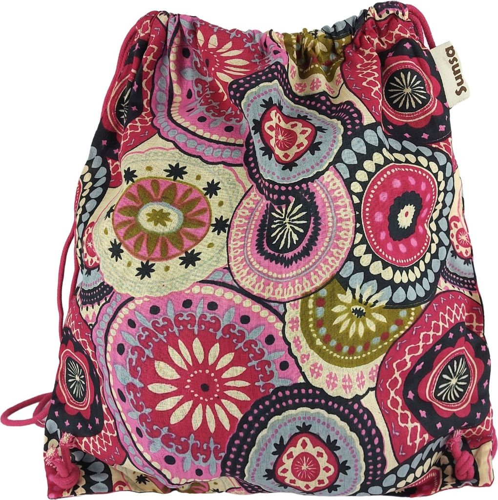 Sunsa Mädchen Turnbeutel Rucksack, Kinderrucksack, Stoffbeutel mit Kordelzug, Baumwolltasche bedruckt, Schule/ Kindergarten Sportbeutel, Stoff Ruc...