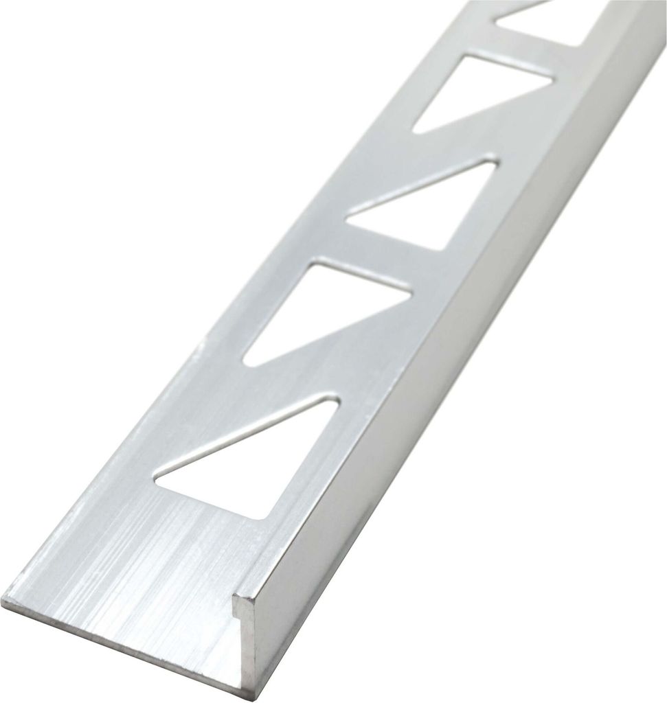 Dalsys Fliesenschiene Winkelprofil Aluminium (eloxiert) Silber matt 2,5m x 8mm, Fliesenprofil