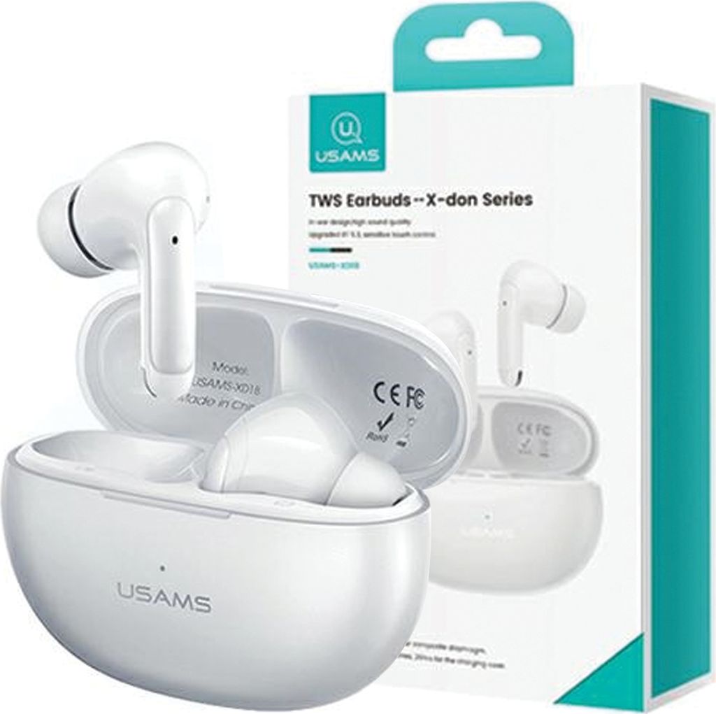 Usams Bluetooth Kopfhörer 5.3 Tws X-Don Serie Dual Mic Enc Wireless Weiß/Weiß Bhuxd02 (Usams-Xd18)