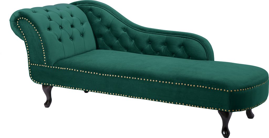 Chesterfield Design Récamière 170cm smaragdgrün Samt mit Produktbild 