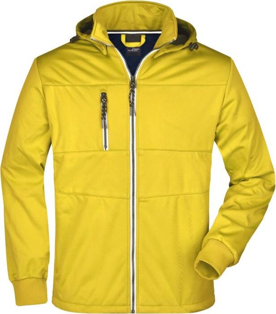 Junge Softshell Jacke mit modischen Details sun-yellow/navy/white, Gr. M
