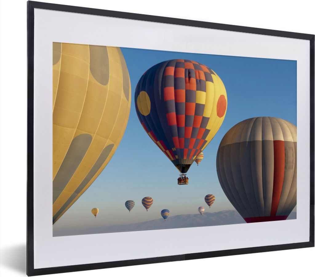 MuchoWow MuchoWow Gerahmtes Poster Heißluftballon - Luft - Makro 40x30 cm - Poster mit zchwarzem Bilderrahmen - Bilderrahmen - Poster im Rahmen