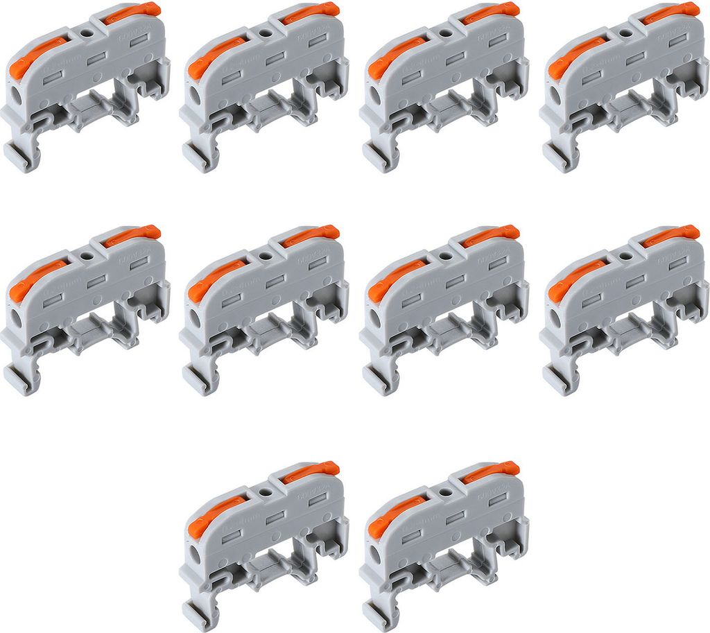 10 Stück KV121 Push-in-Schnellklemmenblock Din-Schienenanschluss Universeller kompakter schneller elektrischer Anschluss Klemmenblock für den Bet...