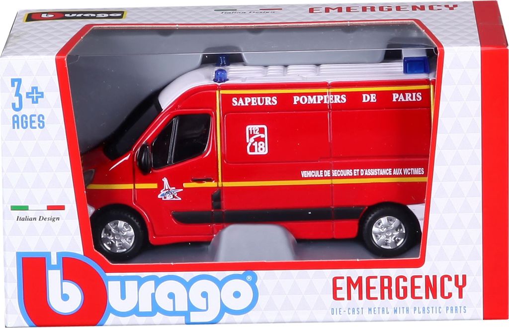 Renault Master Feuerwehr-Krankenwagen 1:50 Bburago 32008 Produktbild 